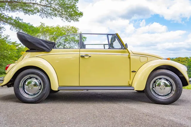 1969 Volkswagen Beetle — side profile, top down