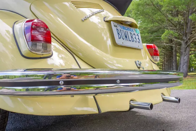 1969 Volkswagen Beetle — rear bumper and exhaust