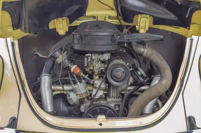 1969 Volkswagen Beetle — engine bay
