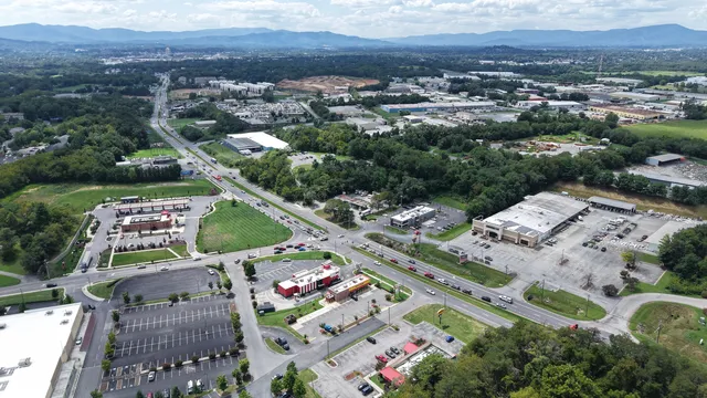 Wider view of the surrounding commercial area