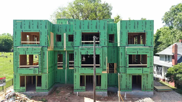 Building front during framing and sheathing