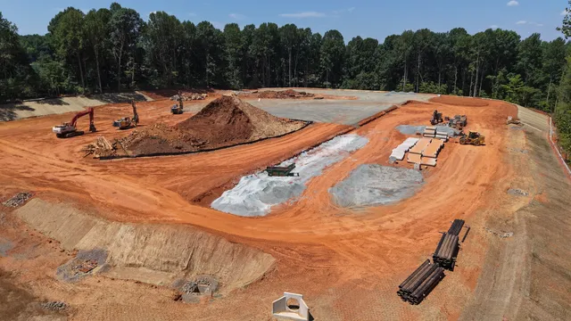 Closer view of active site preparation