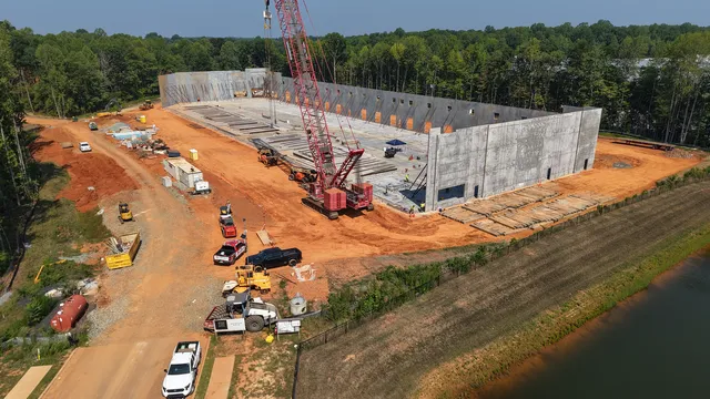 Crane and structural progress