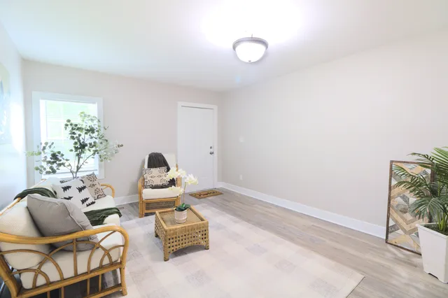 Living room seating and front window