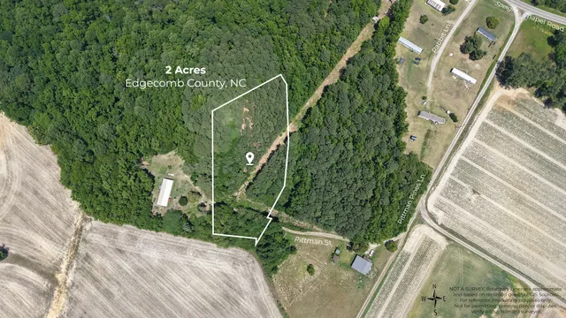 Overhead land context with an approximate outline