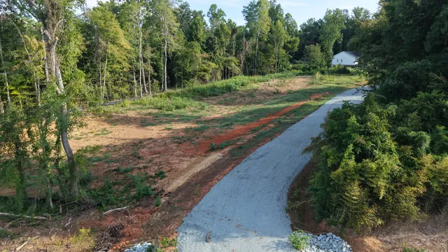 Clearing and road seen from above