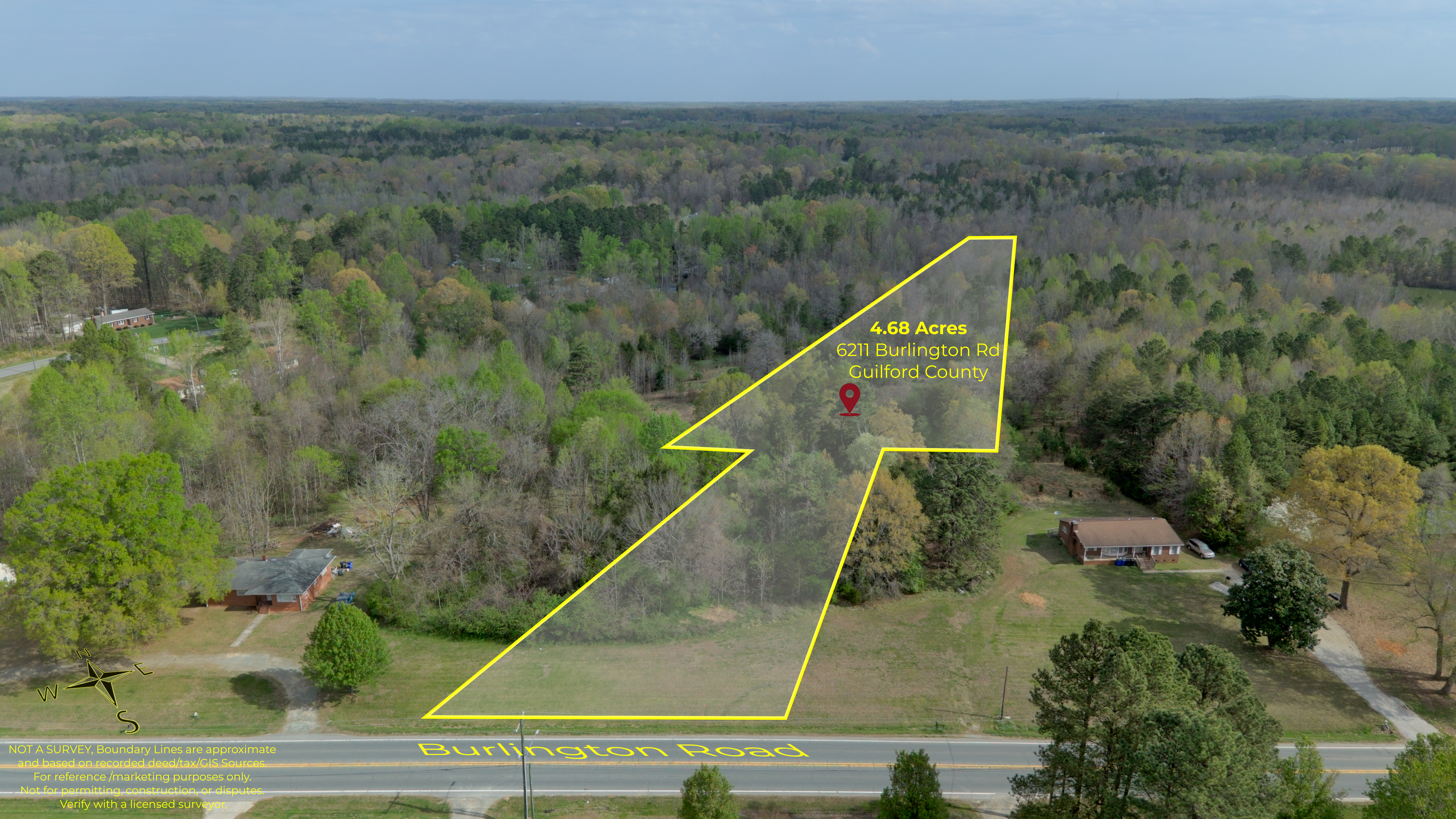 Aerial Road Frontage Burlington Road Access Overlay